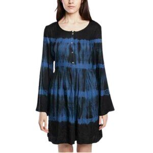 2/$40 Cute California Moonrise boho tie dye tunic knee length bell sleeve dress
